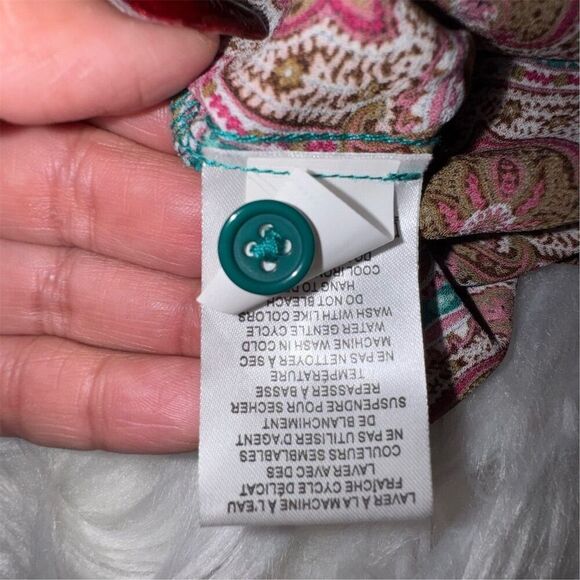 Joie Paisley Print Blouse Women's M Multicolor Mock Neck Long Sleeve - Picture 8 of 13